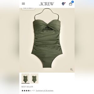 J. Crew Sage Green One-Piece Swimsuit